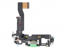 Шлейф для iPhone 12, на системный разъем, микрофон, зеленый, OEM
