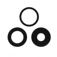 Стекло камеры для iPhone 16 Pro Max без рамки (3 шт) черное OEM