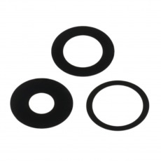 Стекло камеры для iPhone 16 Pro Max без рамки (3 шт) черное OEM