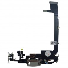 Шлейф для iPhone 11 Pro Max на системный разъем, микрофон, без микросхемы белый, OEM
