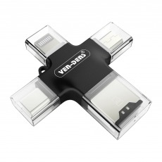 Картридер 4 в 1 Type- C, Micro USB, iPhone, iPad Smart OTG