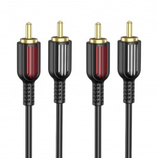 Аудио кабель BOROFONE BL13 2xRCA на 2xRCA, 1.5м черный