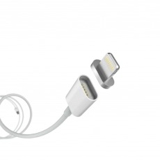 Дата кабель Lightning 1м с кольцевыми магнитами (белый)