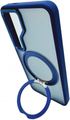 Чехол для Samsung Galaxy S24 Plus (SM-S926B), S25 Plus (S936B) с магнитным кольцом и подставкой синий