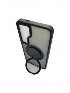 Чехол для Samsung Galaxy S24 Plus (SM-S926B), S25 Plus (S936B) с магнитным кольцом и подставкой черный