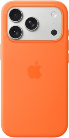 Чехол для iPhone 17 Pro MagSafe Silicone Case 1:1 (закрытый низ) оранжевый