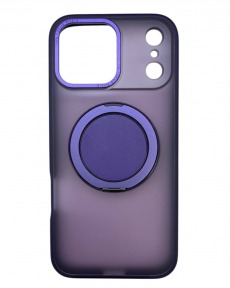 Чехол для iPhone 17 Pro Max с магнитным кольцом и подставкой фиолетовый