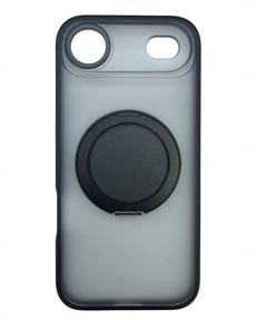 Чехол для iPhone 17 Air с магнитным кольцом и подставкой черный