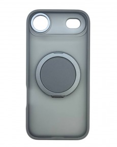 Чехол для iPhone 17 Air с магнитным кольцом и подставкой серый