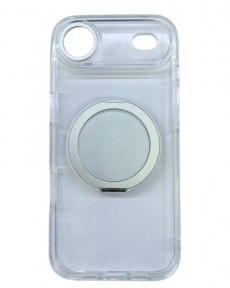 Чехол для iPhone 17 Air с магнитным кольцом и подставкой прозрачный