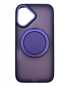 Чехол для iPhone 16 с магнитным кольцом и подставкой фиолетовый