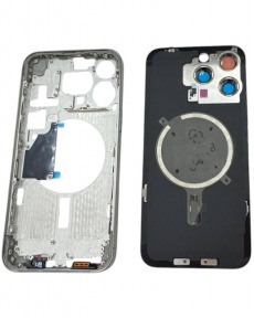 Корпус в сборе с задней крышкой для iPhone 15 Pro Max (Ростест) (натуральный титан)