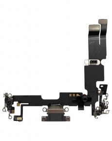 Шлейф для iPhone 14 Plus на системный разъем, микрофон, черный, OEM