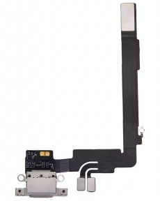 Шлейф для iPhone 16 Pro Max на системный разъем, микрофон, белый, OEM