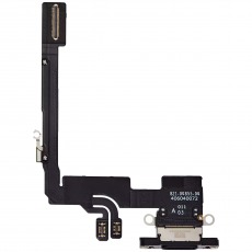 Шлейф для iPhone 16 Pro на системный разъем, микрофон, черный, OEM