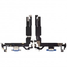 Шлейф для iPhone 16 на системный разъем, микрофон, ультрамарин, OEM