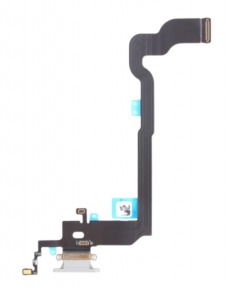 Шлейф для iPhone X на системный разъем, микрофон, белый, OEM