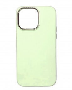 Чехол Apple iPhone 12 Pro Max Silicone Case с металлическими кнопками и рамкой для камеры (молочный)