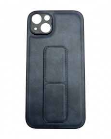 Чехол для iPhone 14 Leather с подставкой синий