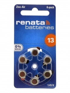 Элемент питания для слуховых аппаратов Renata 13( 6шт)