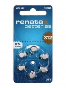 Элемент питания для слуховых аппаратов Renata 312 ( 6шт)