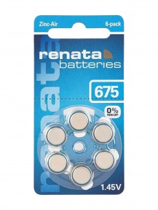 Элемент питания для слуховых аппаратов Renata 675 ( 6шт)