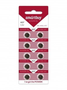 Элемент питания щелочной Smartbuy LR57, AG7, LR926, G7, 195, GP95A, 395, SR927W