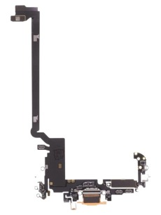 Шлейф для iPhone 17 Pro Max на системный разъем, микрофон, оранжевый,(SIM + eSIM) EU OEM
