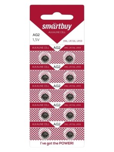 Элемент питания щелочной Smartbuy LR59,AG2,LR726,G2,196,GP96A,396,SR726W