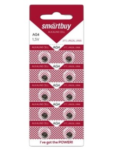 Элемент питания щелочной Smartbuy LR66,AG4,LR626,G4,177,GP77A,377,SR626W