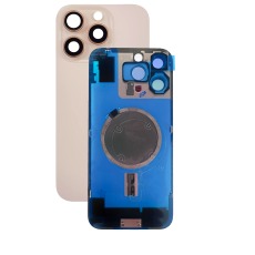 Задняя крышка в сборе с окошками камеры iPhone 16 Pro Max розовый (Desert Titanium) Аналог