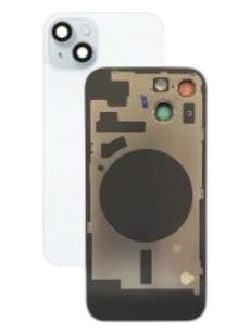Задняя крышка для iPhone 15 белый со стеклом камеры (с лого)